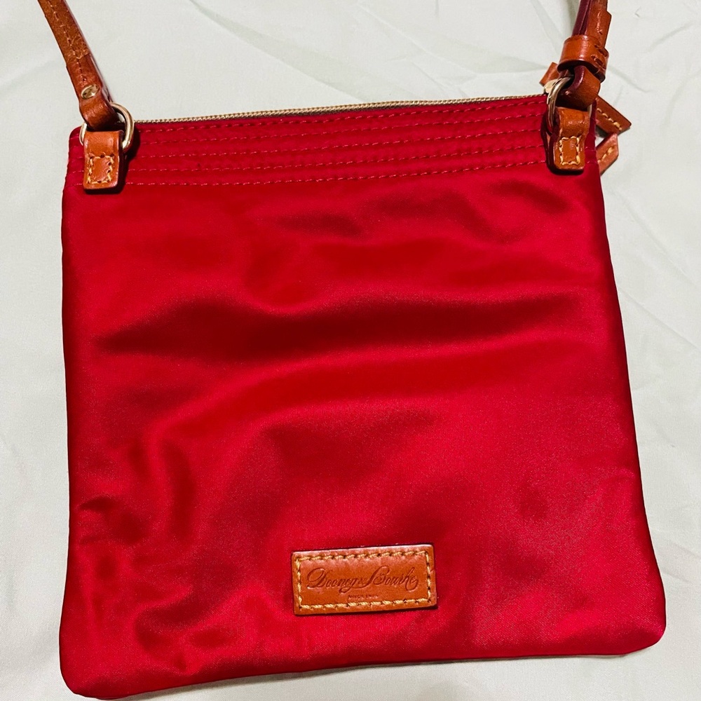Dooney and Bourke Red Crossbody Bag with leather strap
